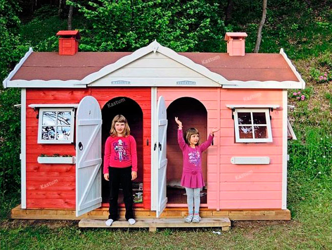 деревянный домик для детей на дачу kas-042 для девочки и мальчика