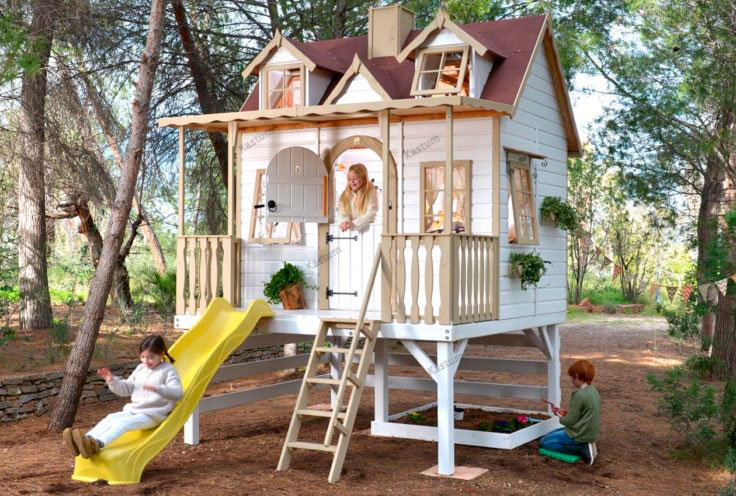 детский игровой деревянный домик kas-036