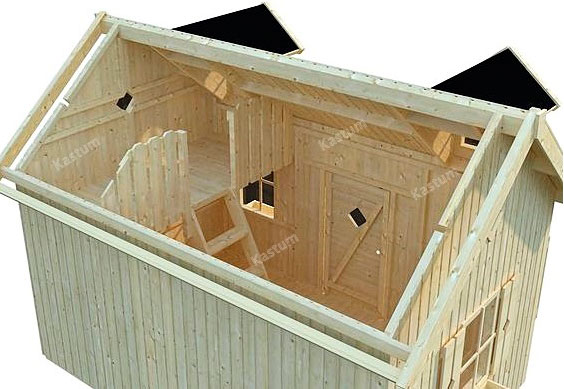 детский игровой деревянный домик kas-032 вид сверху